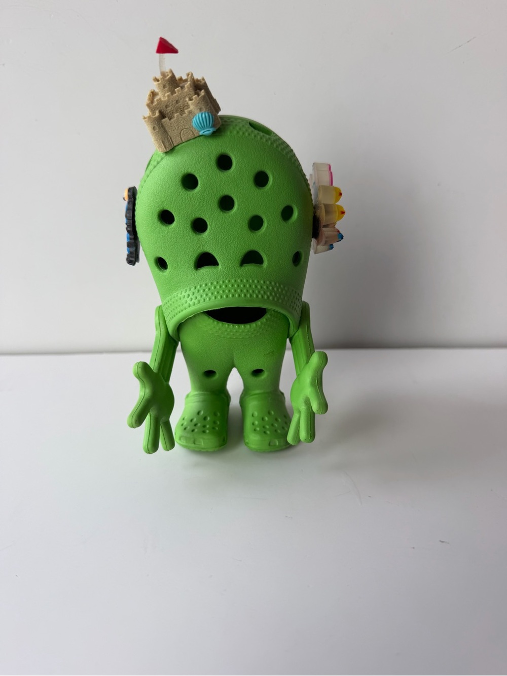 Rare Cute Crocs Croslite Guy Lime Green Advertising Promotional 5" Figure Toy